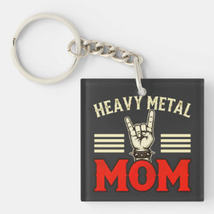Heavy Metal Mom Rock Music Lover Gift for Mothers Keychain