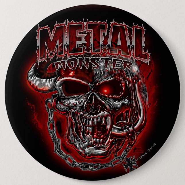 Heavy Metal Monster Button (Front)