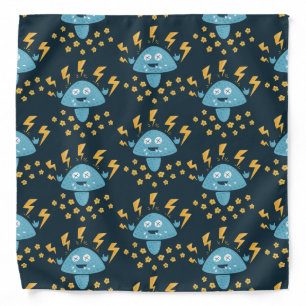Heavy Metal Music Funny Cartoon Mushroom Bandana