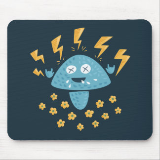 Heavy Metal Music Funny Cartoon Mushroom Mouse Pad