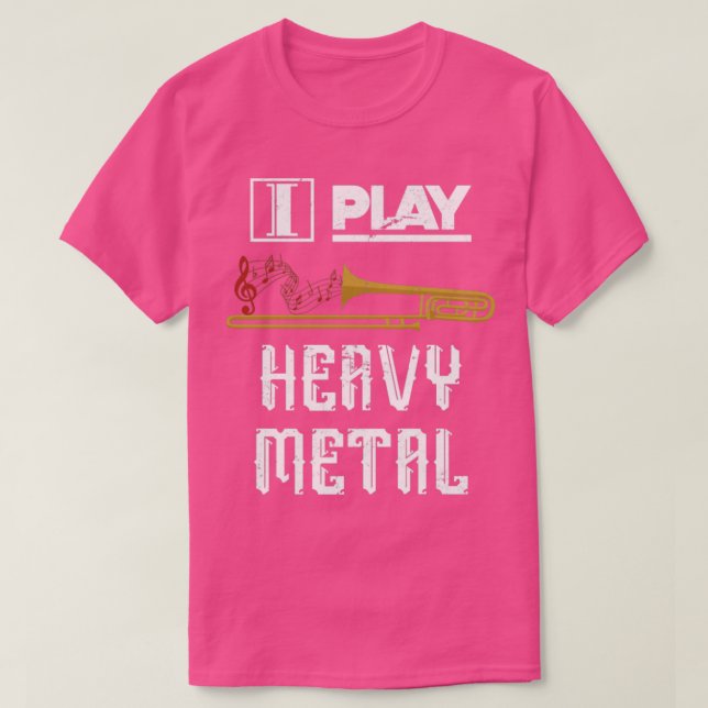 Heavy Metal Music Trombone T-Shirt (Design Front)