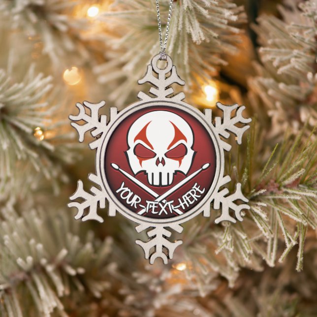 Heavy Metal Ornament Rock & Roll Drummer Custom (Tree)
