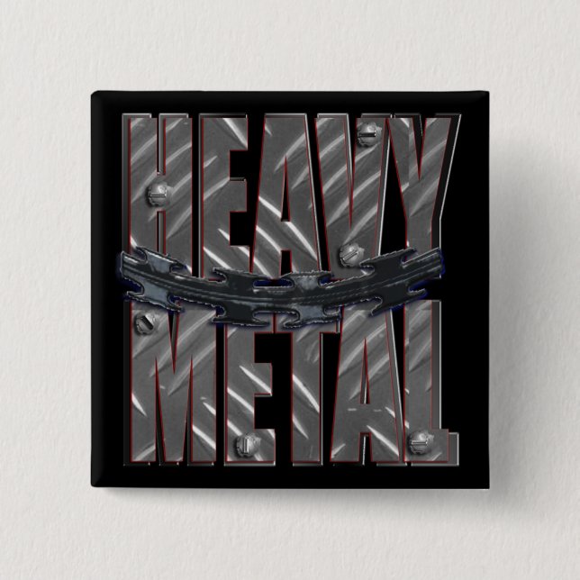 heavy metal pinback button (Front)