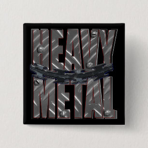 heavy metal pinback button