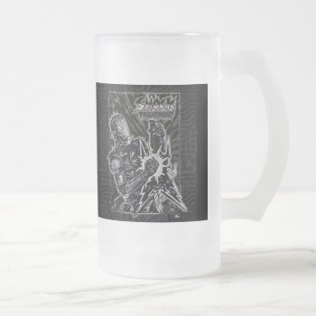 Heavy Metal Robot Frosted Glass Beer Mug by themonsterstore at Zazzle