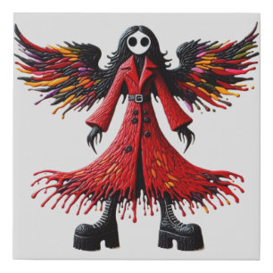 Heavy Metal Rock Art Wet Dripping Paint Faux Canvas Print