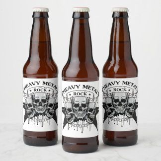 HEAVY METAL ROCK MOTIV BEER BOTTLE LABEL