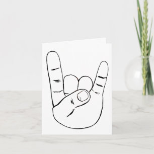 Heavy Metal Rock On Horns Greeting Card