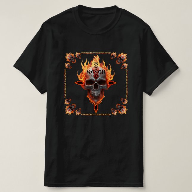 Heavy Metal Rock & Roll Music Band Skull Concert  T-Shirt (Design Front)