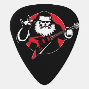 Heavy Metal Santa Claus Playing Guitar Pick