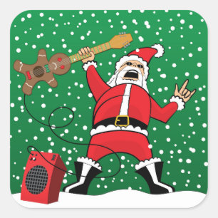 Heavy Metal Santa Square Sticker