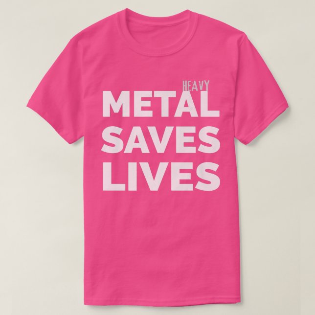 Heavy Metal Saves Lives Guitar Music Rock Concert  T-Shirt (Design Front)