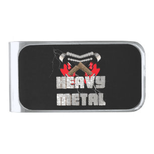 Heavy metal silver finish money clip
