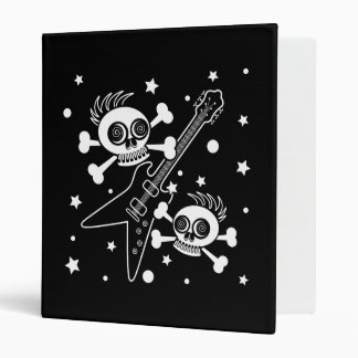 Heavy Metal Skulls 3 Ring Binder