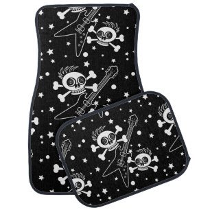 Heavy Metal Skulls Car Floor Mat