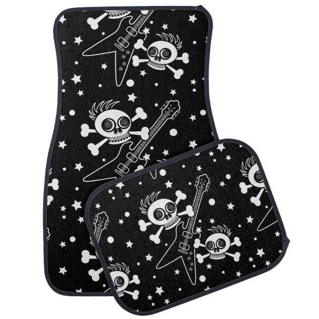 Heavy Metal Skulls Car Floor Mat (Set)
