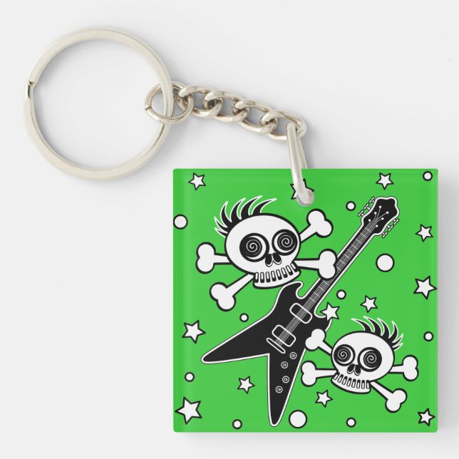 Heavy Metal Skulls Keychain (Front)
