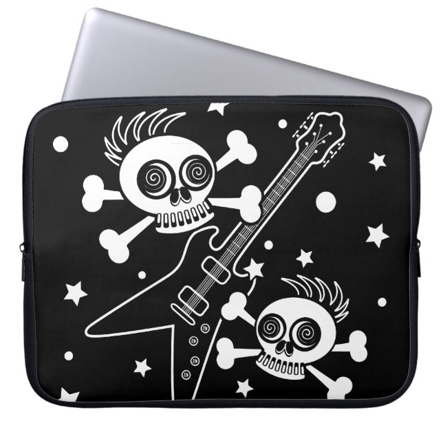 Heavy Metal Skulls Laptop Sleeve (Front)
