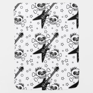 Heavy Metal Skulls Stroller Blanket