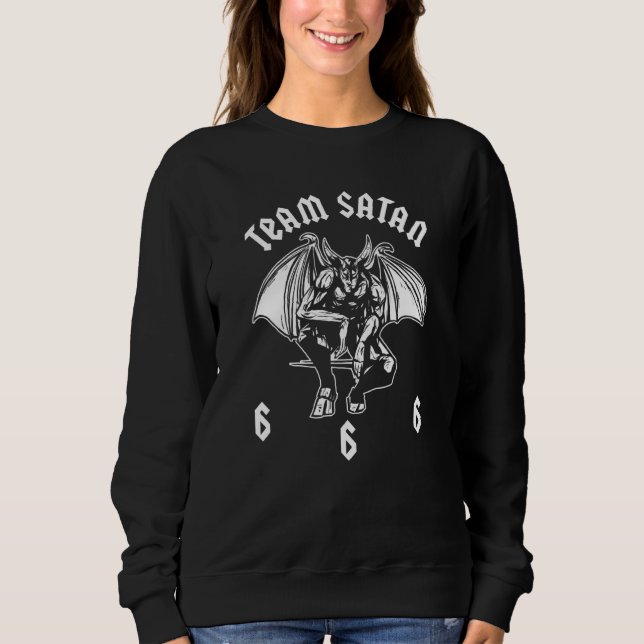 Heavy Metal   Team Satan   Hard Rock Emo Goth Bike Sweatshirt (Front)