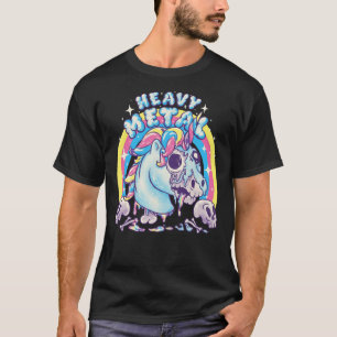 Heavy Metal Unicorn Funny Cute Dead Unicorn Skull T-Shirt