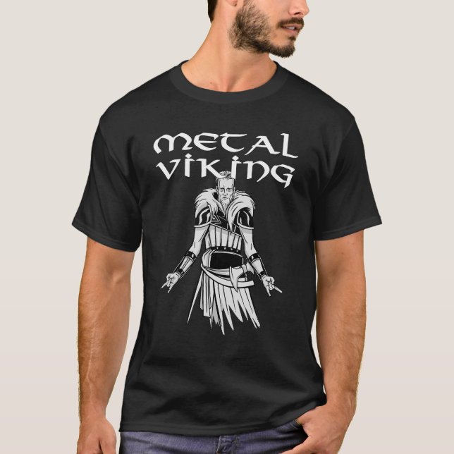 Heavy Metal Viking Metal Hand Rock Festival Viking T-Shirt (Front)