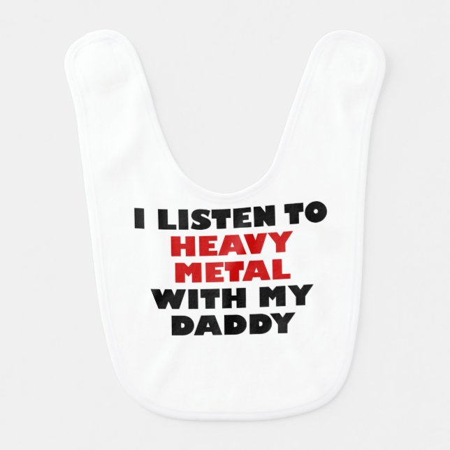Heavy Metal With My Daddy Baby Bib (Front)
