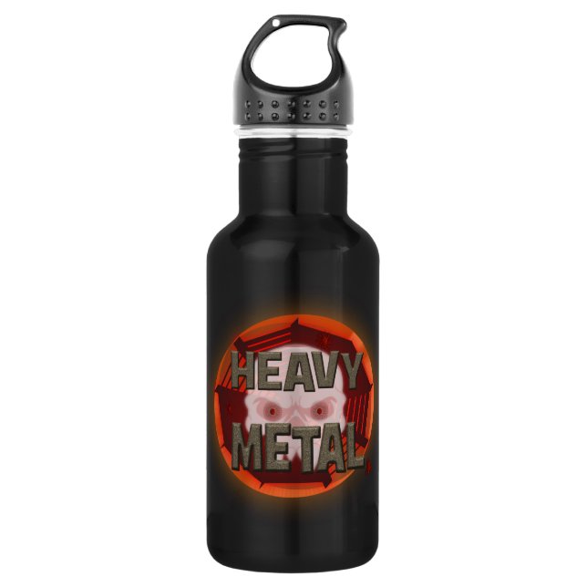 Heavy Metal with Scull Stainless Steel Water Bottle (Front)