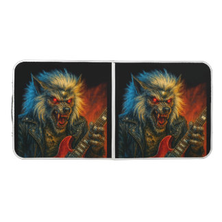 Heavy-Metal Wolve playing Guitar Beer Pong Table