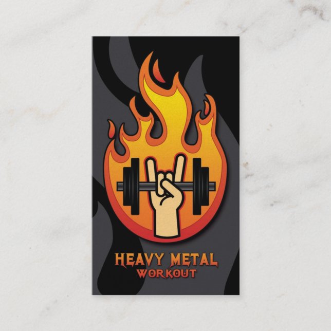 Heavy Metal Workout Business Card (Front)