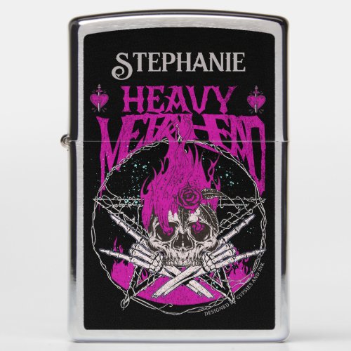 Heavy Metalhead Personalized Zippo Lighter