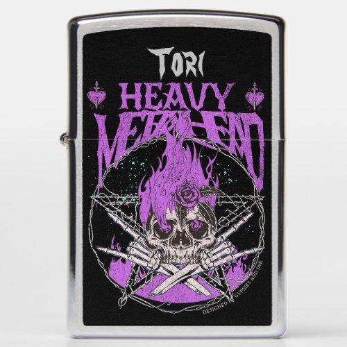 Heavy Metalhead Personalized Zippo Lighter Lavende
