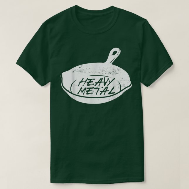 Heavy Metals Cooking Cast Iron Skillet  T-Shirt (Design Front)