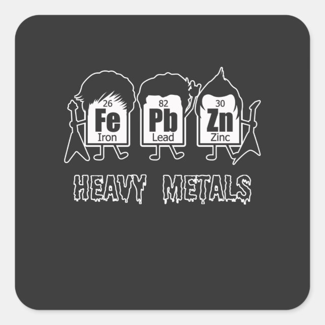 Heavy Metals Element Square Sticker (Front)