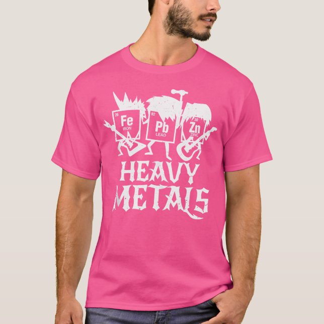Heavy Metals Funny Periodic Table Chemistry T-Shirt (Front)