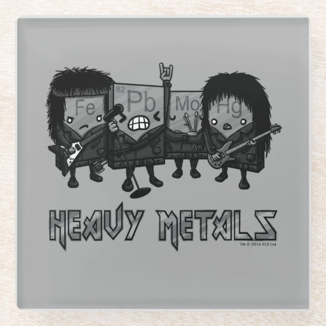 Heavy Metals Glass Coaster (Front)