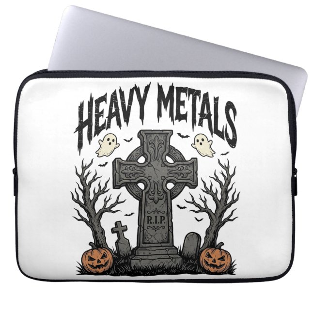 Heavy Metals Halloween Graveyard Vector Design_1 Laptop Sleeve (Front)