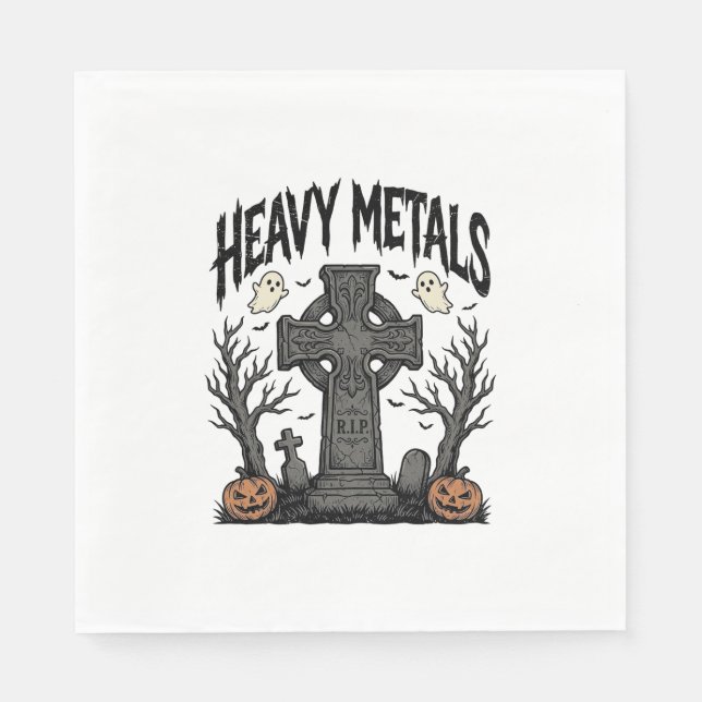 Heavy Metals Halloween Graveyard Vector Design_1 Napkins (Front)