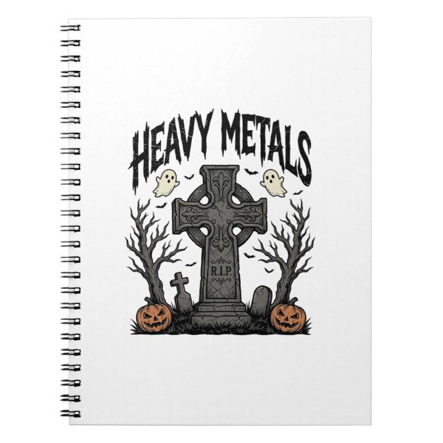 Heavy Metals Halloween Graveyard Vector Design_1 Notebook (Front)