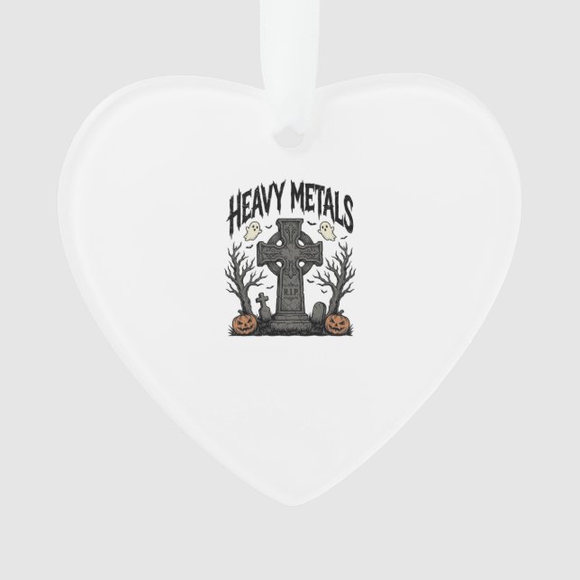 Heavy Metals Halloween Graveyard Vector Design_1 Ornament (Front)