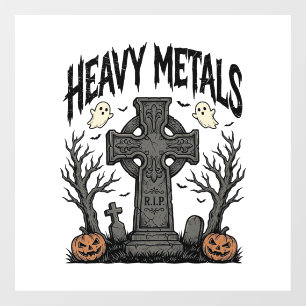 Heavy Metals Halloween Graveyard Vector Design_1 Window Cling