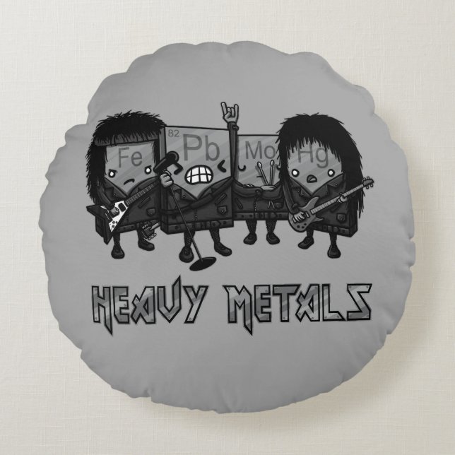 Heavy Metals Round Pillow (Front)