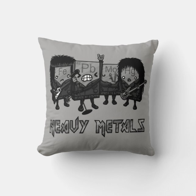 Heavy Metals Throw Pillow (Front)