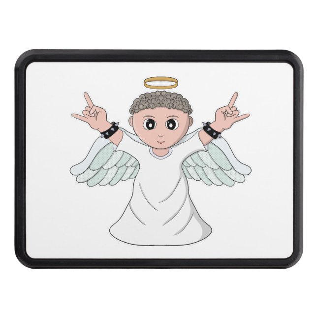 Heavy Music Loving Angel Hitch Cover (Front)