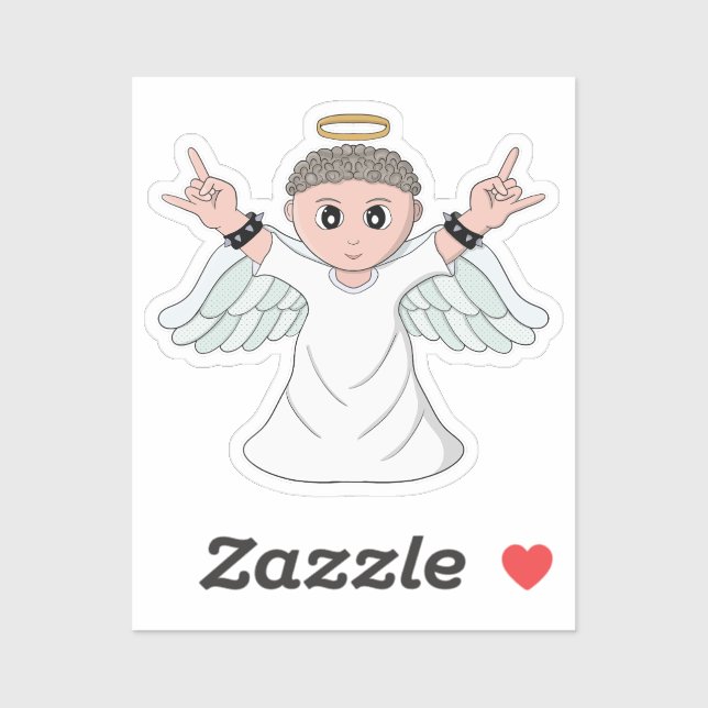 Heavy Music Loving Angel Sticker (Sheet)