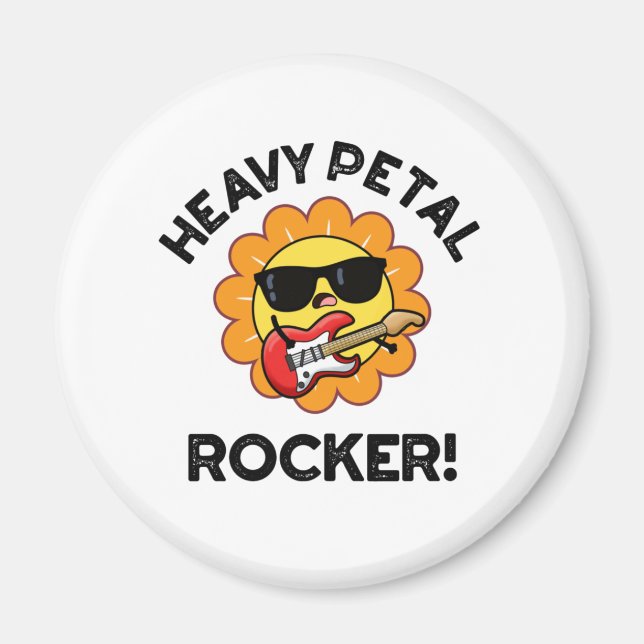 Heavy Petal Rocker Funny Flower Pun  Magnet (Front)