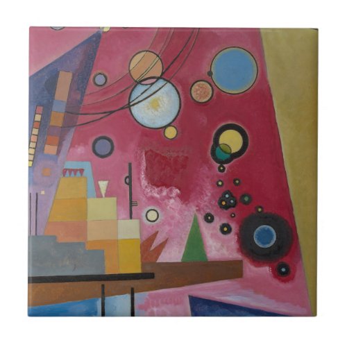 Heavy Red by Wassily Kandinsky Ceramic Tile