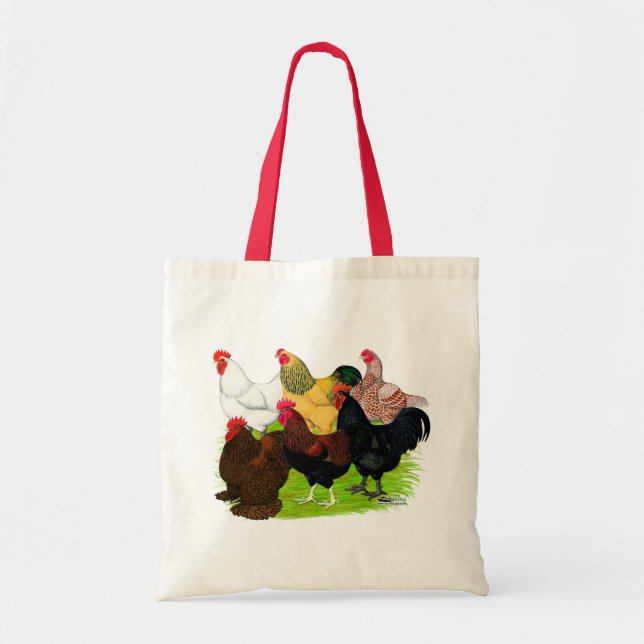 Heavy Rooster Assortment Tote Bag (Front)
