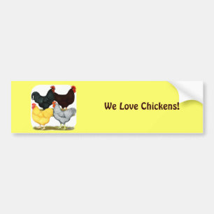 Heavy Rooster Chicken Quartet Bumper Sticker