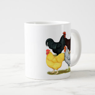 Heavy Rooster Chicken Quartet Large Coffee Mug